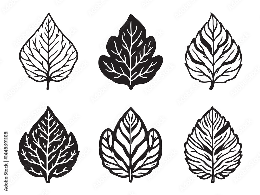 Fototapeta premium Elegant Line Art Depiction of Coffee Leaf for Graphic Use