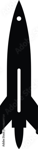 Simple, black silhouette rocket ships, isolated on a white background, graphic design, technology, and innovation.