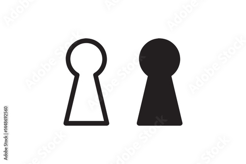 Keyhole icon in outline and solid style Vector