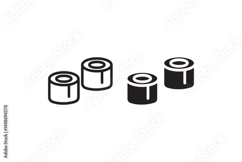 Sushi roll icon in outline and solid style Vector