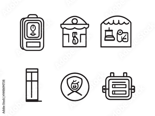 Elegant Line Art of VIP Lounge Membership Concept