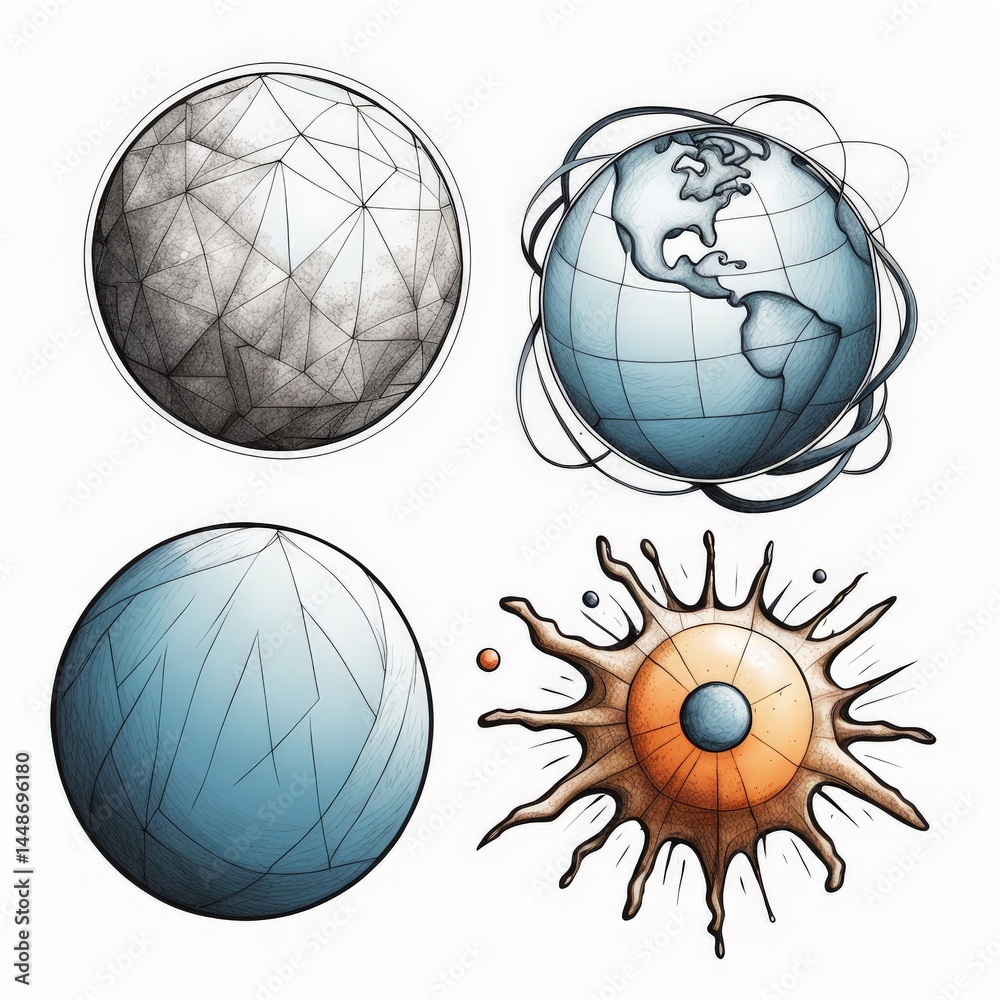 vector set of planet earth vector set of planet earth