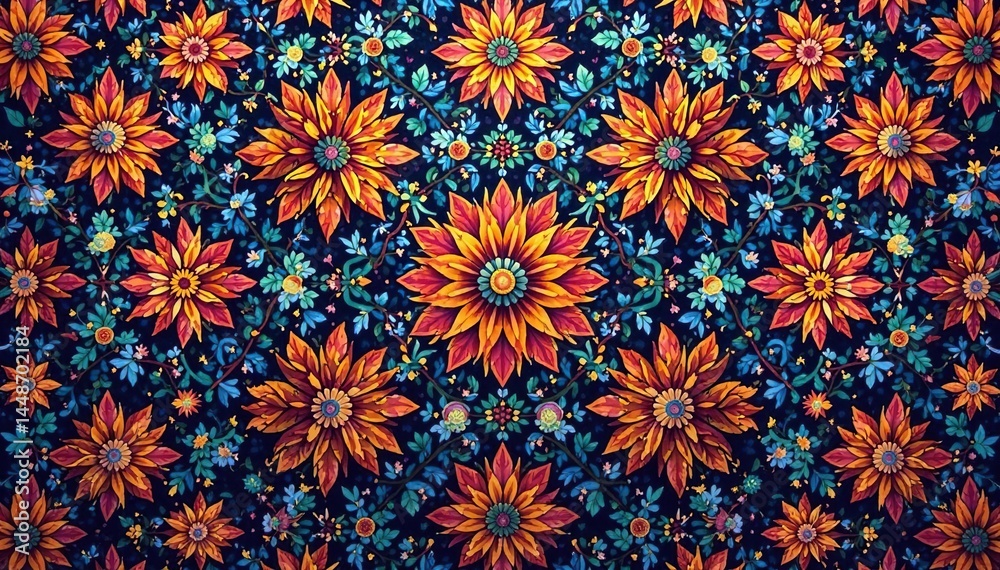 Geometric tapestry pattern, rich color palette, intricate details, digital, decorative Geometric tapestry pattern, rich color palette, intricate details, digital, decorative