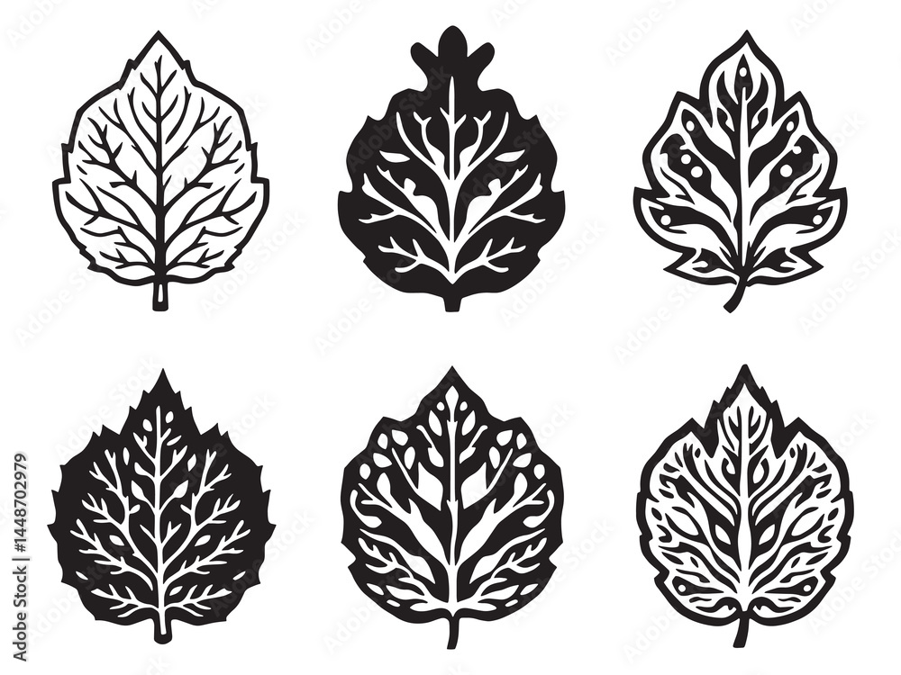 Obraz premium Elegant pomegranate leaf vector line art botanical graphic design