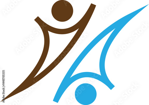 yoga man symbol vector illustration of a man jumping isolated on white background.