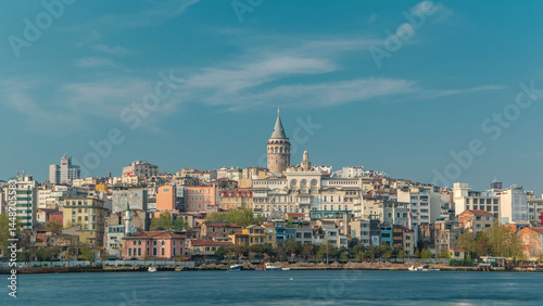 Photography Beyoglu district historic architecture and Galata tower medieval landmark timela