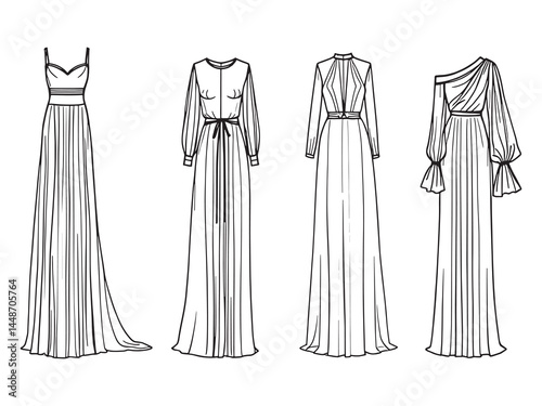 Elegant Sheer Dress with Flowing Silhouette and Delicate Details