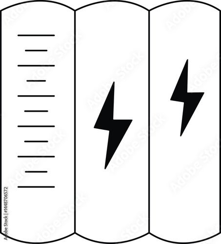 Battery indicator with electric symbol representing power overload energy consumption overheating issues and electrical stress during extreme temperature or heatwave conditions