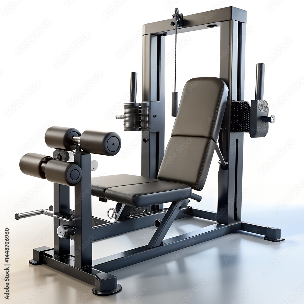Obraz premium a leg extension machine in glossy black 