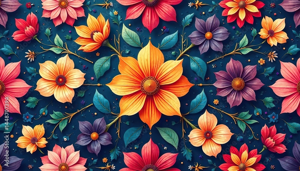 Intricate floral motif creates elegant, repeating social media wallpaper , photo, designs, seamless Intricate floral motif creates elegant, repeating social media wallpaper , photo, designs, seamless