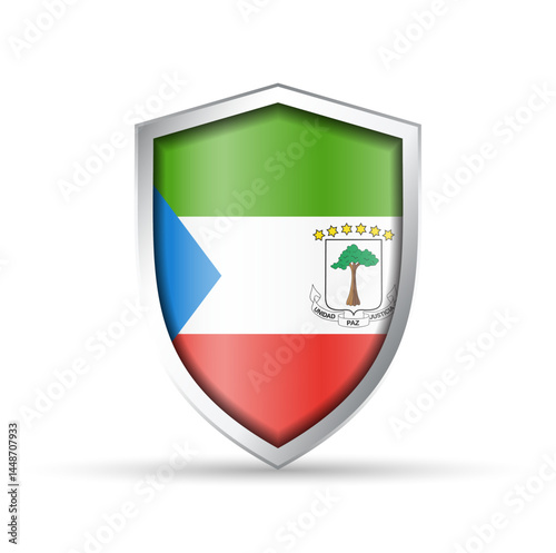Equatorial Guinea Flag Glossy Shield Icon