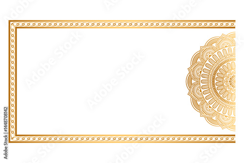 Gold round frame with Transparent background vector stock illustration Luxury gold black mandala frame vector background. stock illustration Indian flower mandala art arabesque with luxury golden 