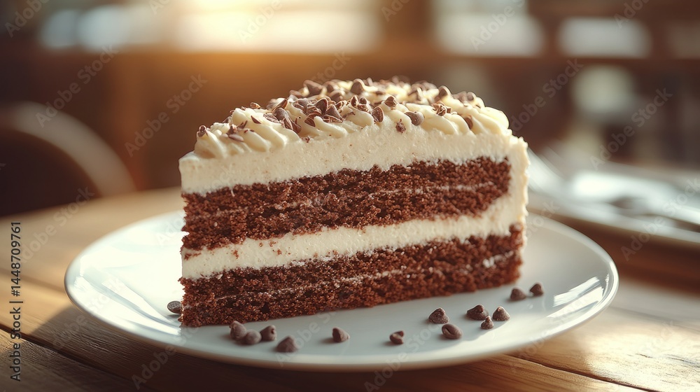 Delicious slice of chocolate cake Delicious slice of chocolate cake