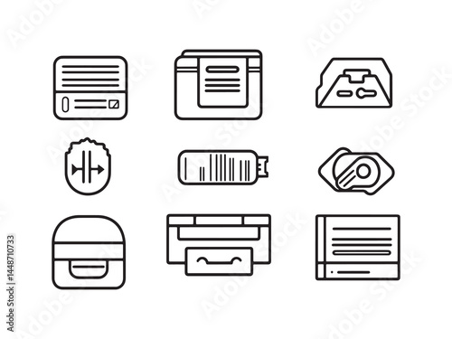 Elegant Ticket Holder Icon in Clean Line Art