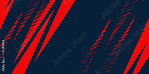 Abstract blue banner design red vector, dynamic sporty horizontal background template for your business.