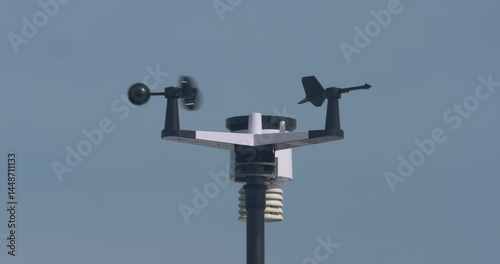 Weather Station measuring wind speed and direction rotating instrument