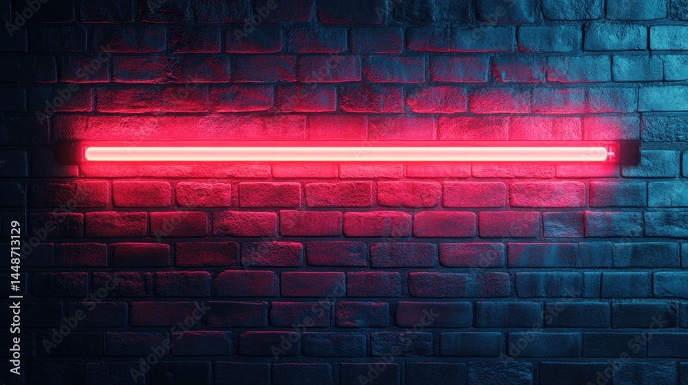 Vibrant red neon light illuminating a textured brick wall creating a modern and edgy atmosphere perfect for urban design projects and creative backgrounds Vibrant red neon light illuminating a textured brick wall creating a modern and edgy atmosphere perfect for urban design projects and creative backgrounds