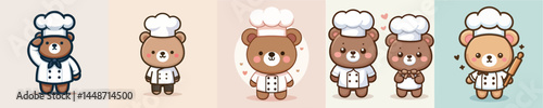 cute bear vector cosplay chef