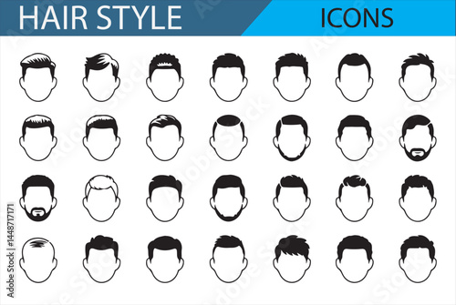 Male Grooming Icons - Featuring Different Hairstyles and Facial Hair