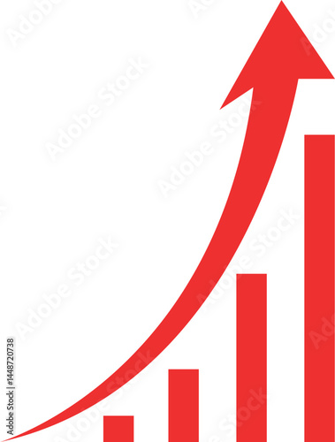 business graph with red arrow