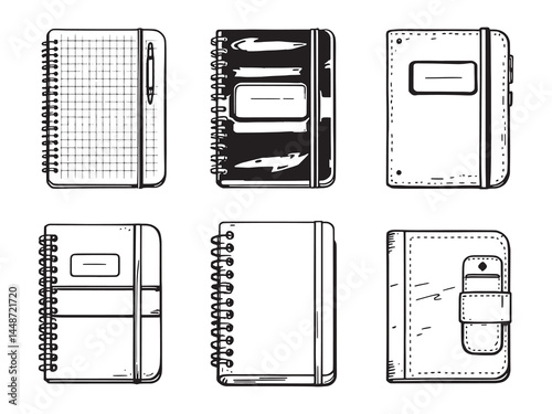 Field Notebook line art icon creative graphic concept