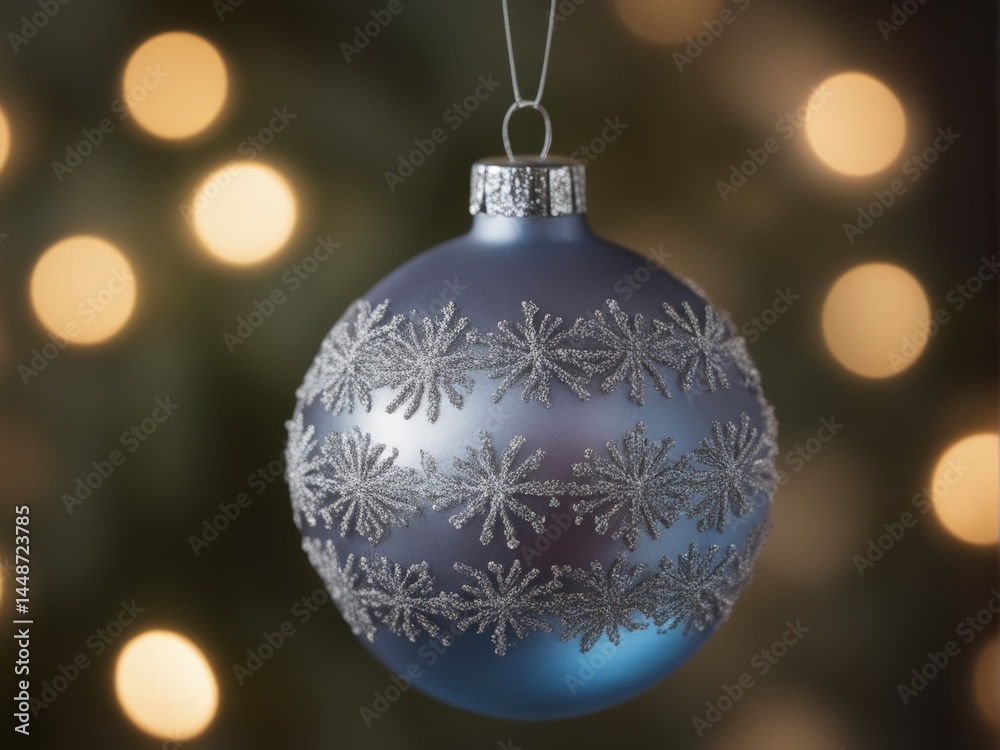 Fototapeta premium christmas ball with blue background