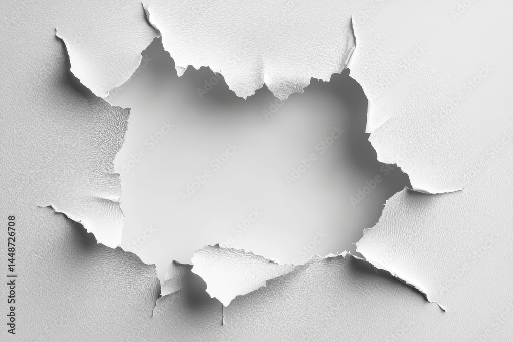Torn White Paper with Empty Space Torn White Paper with Empty Space