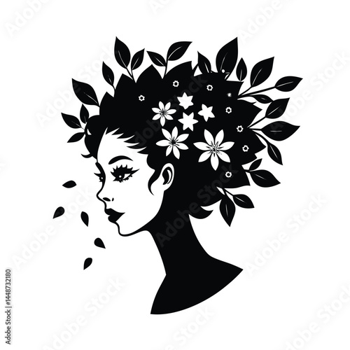 girl with flowers
