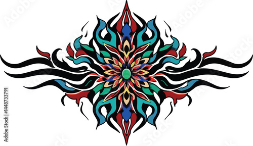 Tribal Tattoo Art Design – Perfect for Tattoo, T-Shirt Design, Print, Wall Art, Poster or Digital Stickers. Editable vektor Sketched Art