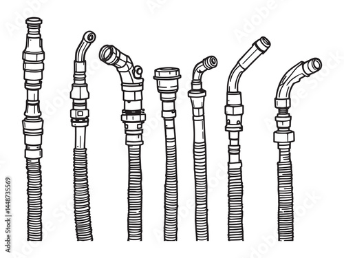 Fuel Hose line art icon automotive fluid transfer