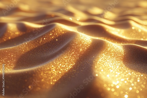 Golden waves of sand desert oasis nature warm environment view
