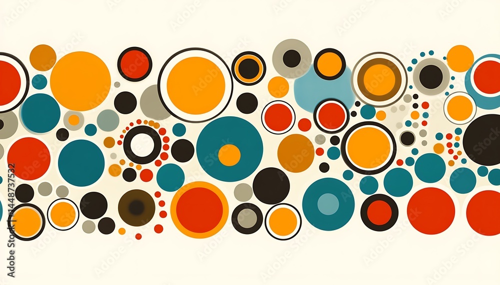 Fototapeta premium Abstract pattern with colorful circles