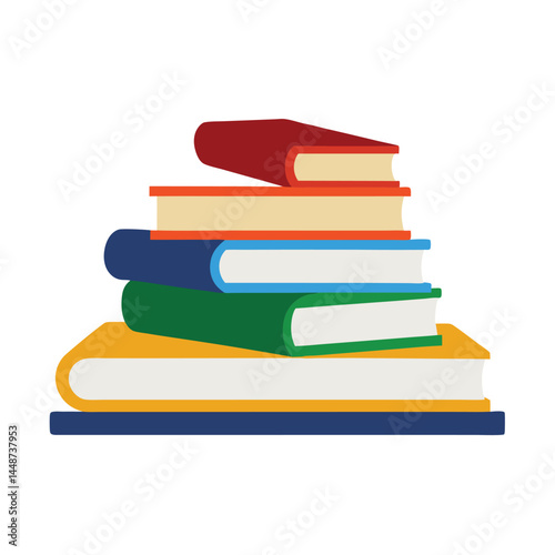 Stack of Colorful Books A Colorful Illustration of Knowledge and Learning
