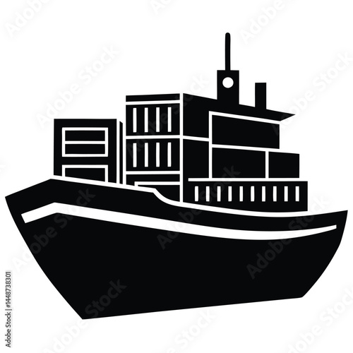 Cargo Ship, Container Vessel, Maritime Freight Transportation, Global Shipping, Ocean Transport