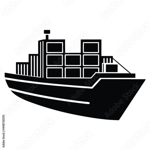 Cargo Ship Maritime Freight Transportation, Container Vessel Icon