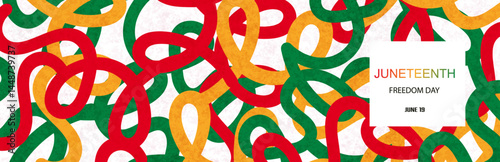 Annual American holiday June 19 poster. Juneteenth Independence Day Background. Black History Month. African American Liberation Day. Vector illustration. Juneteenth Emancipation Day.