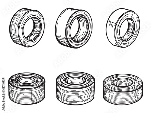 Grafting Tape line art icon illustration for gardeners