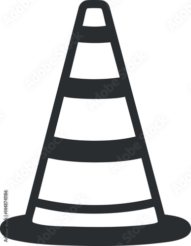 Icon of a traffic cone used for road safety and construction warning purposes photo