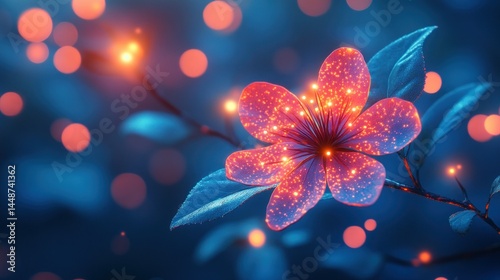 Glowing flower in the dark