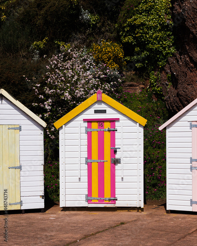 colorful beach huts