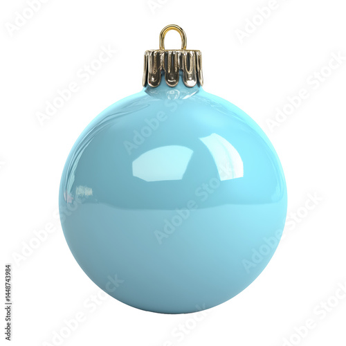 Elegant Light Blue Christmas Ornament - A Perfect Holiday Decor , isolated on white background PNG