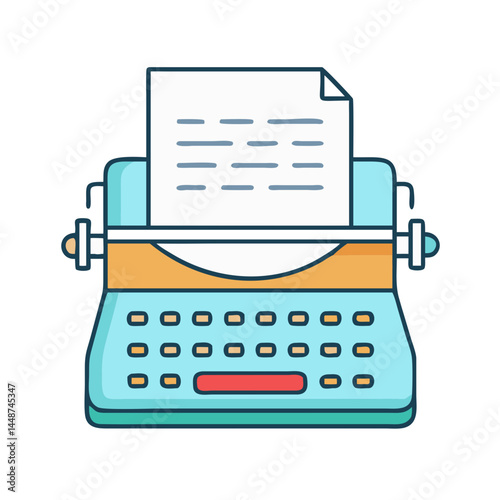 Vintage typewriter illustration for writers authors journalists and creative writing projects