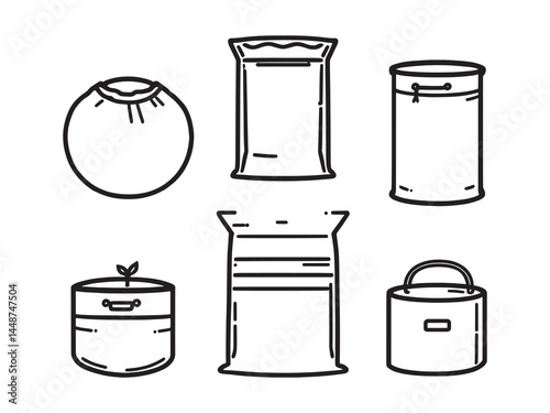 Grow Bag line art icon in minimal style