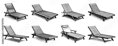 lounge chair styles woodblock style black and white representing classic seating furniture