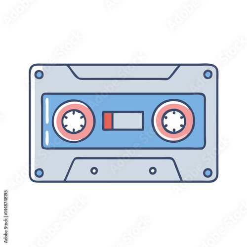 Vintage audio cassette tape music recording retro sound technology media player device oldschool