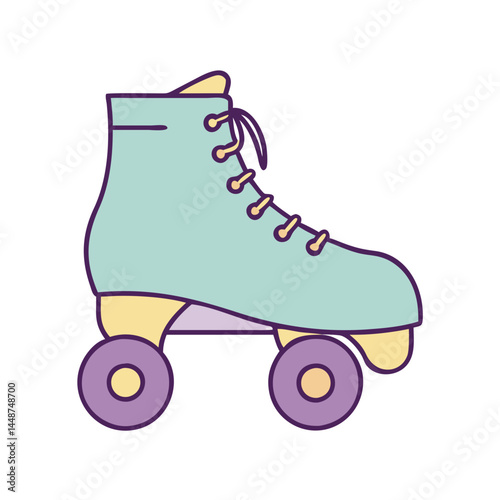 Roller skate illustration for retro skating party invitation or roller derby design vector art