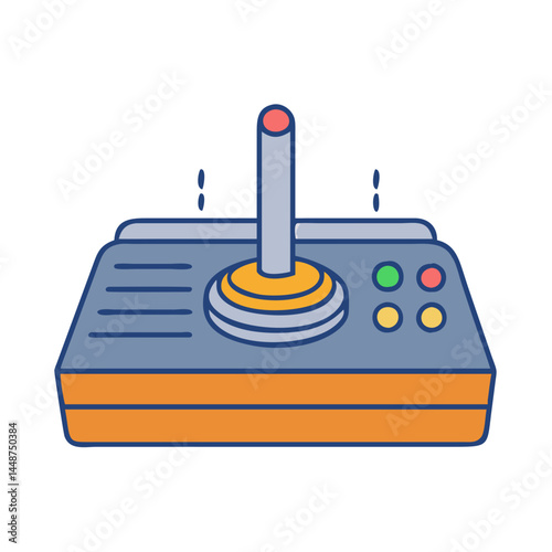 Illustration of joystick game controller gaming console arcade retro technology device play
