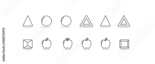 icon sheet, simple shapes, Apple icons