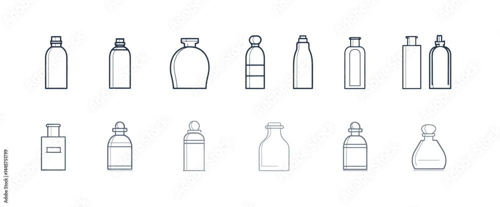 icon sheet, simple shapes, Bottle icons icon sheet, simple shapes, Bottle icons