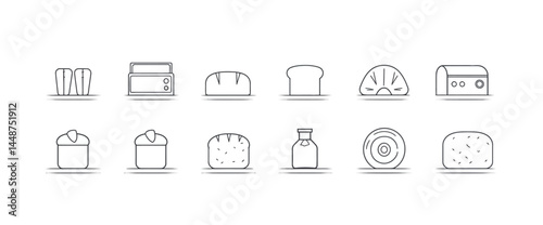 icon sheet, simple shapes, Bread icons